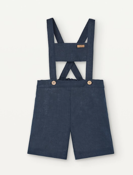 POPELIN LINEN DUNGAREES (18M-5Y)