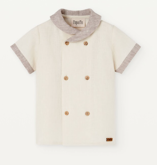 POPELIN LINEN SHIRT SAILOR COLLAR (12M-5Y)