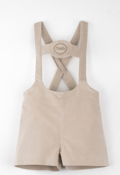 POPELIN  VELVET SHORT DUNGAREES (12M-5Y)