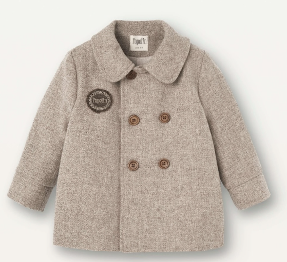 POPELIN WOOLLEN DOUBLE BREASTED COAT (18M-5Y)