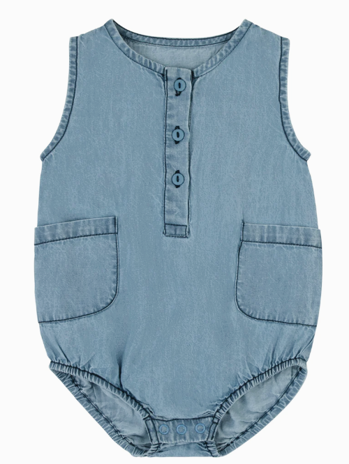 RA & DA DENIM BOYS ROMPER (9M-2Y)