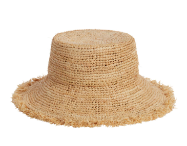 RYLEE & CRU STRAW BUCKET HAT (S/M)