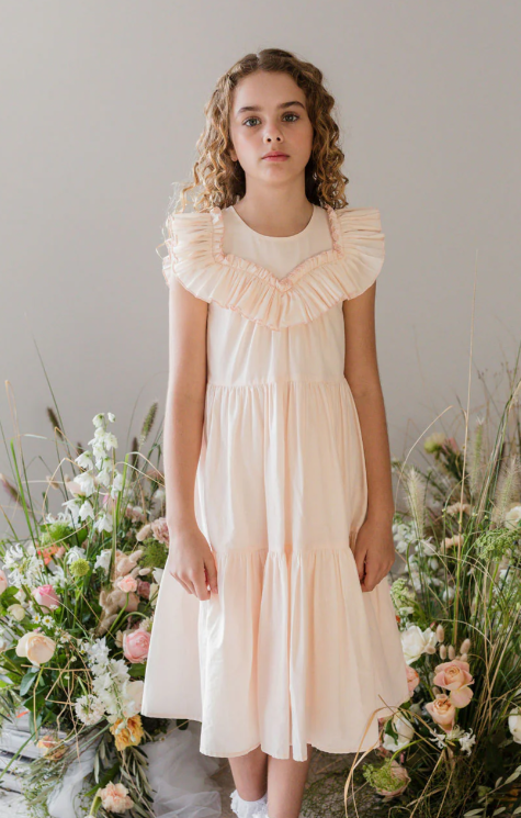STEPH FRILL YOKE VOILE DRESS (3-16Y)