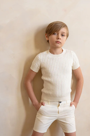 COCO BLANC CABLED SWEATER (3-10Y)
