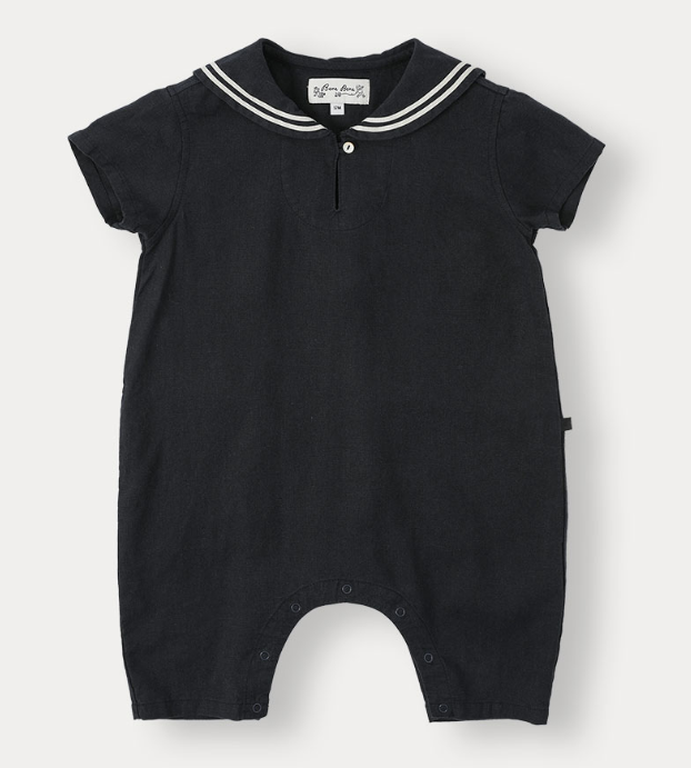 BENE BENE MARINE LINEN SHIRT ROMPER (12M-18M)