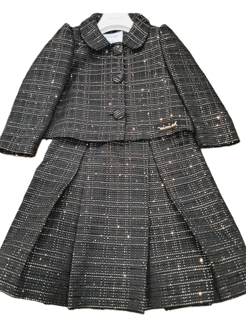 MIMISOL JACQUARD PLEATED SKIRT (16-18A)