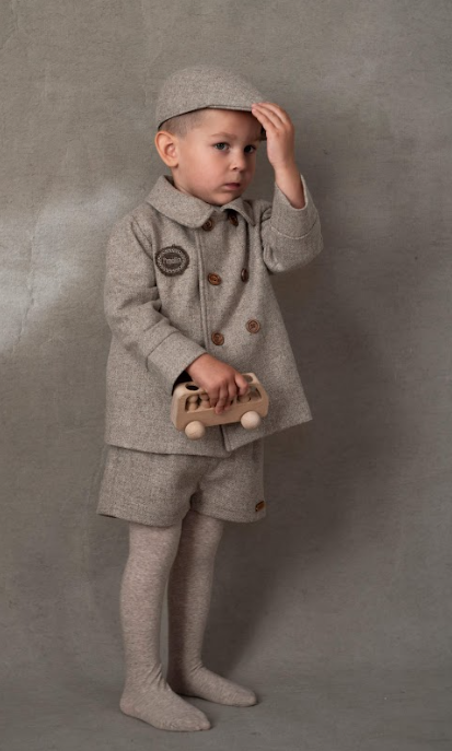 POPELIN WOOLLEN DOUBLE BREASTED COAT (18M-5Y)