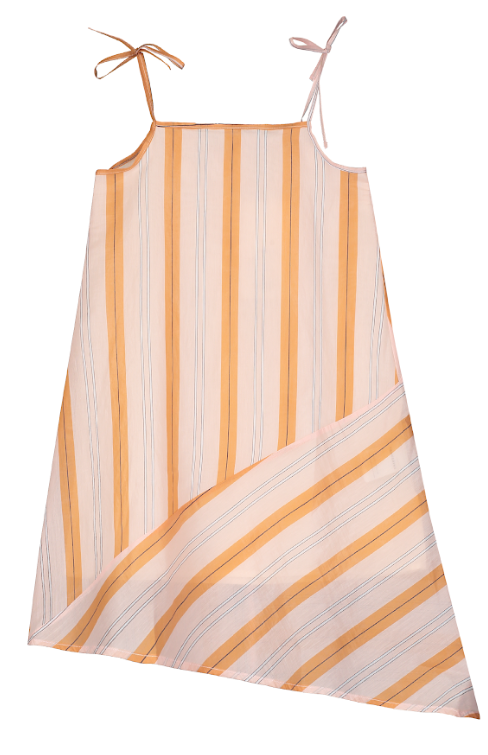TANGERINE ASYMETRICAL TIED DRESS (4-12Y)