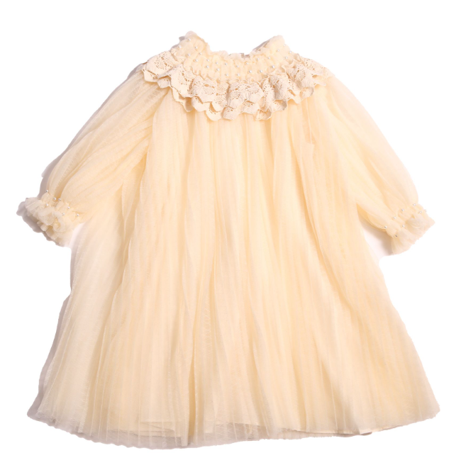 TIA CIBANI GAEL CRUSH PLEATED FROCK (2-16Y)