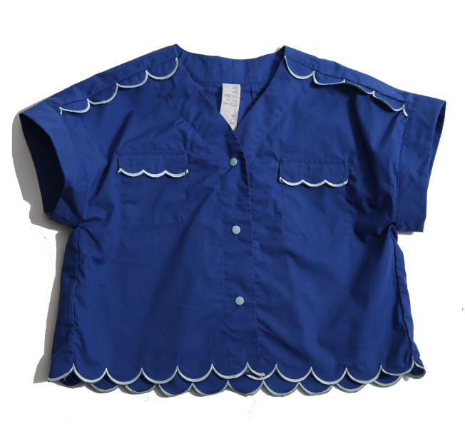 TIA CIBANI LAUREL SCALLOPED BLOUSE (9-16Y)