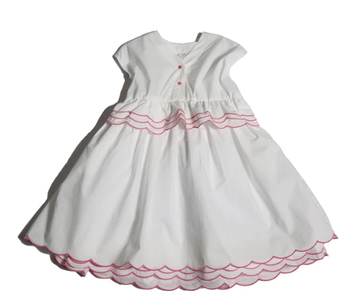 TIA CIBANI LAUREL SCALLOPED SHIRT DRESS(2-16Y)