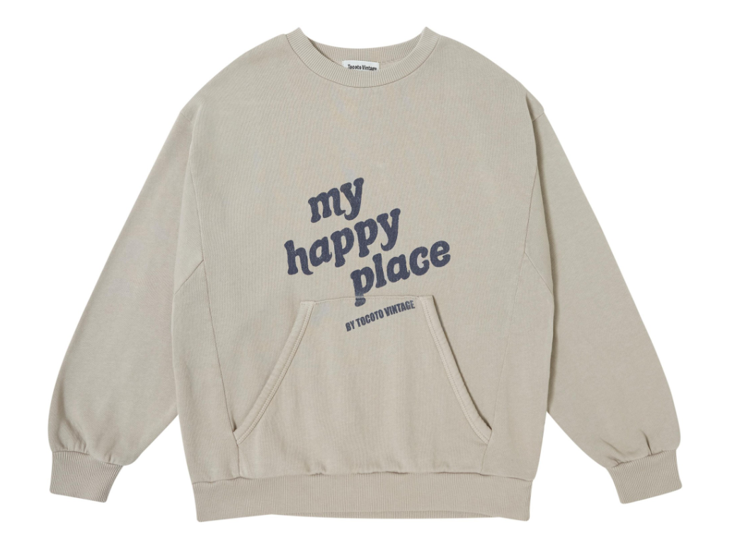 TOCOTO VINTAGE HAPPY PLACE SWEATSHIRT(6M-14Y)
