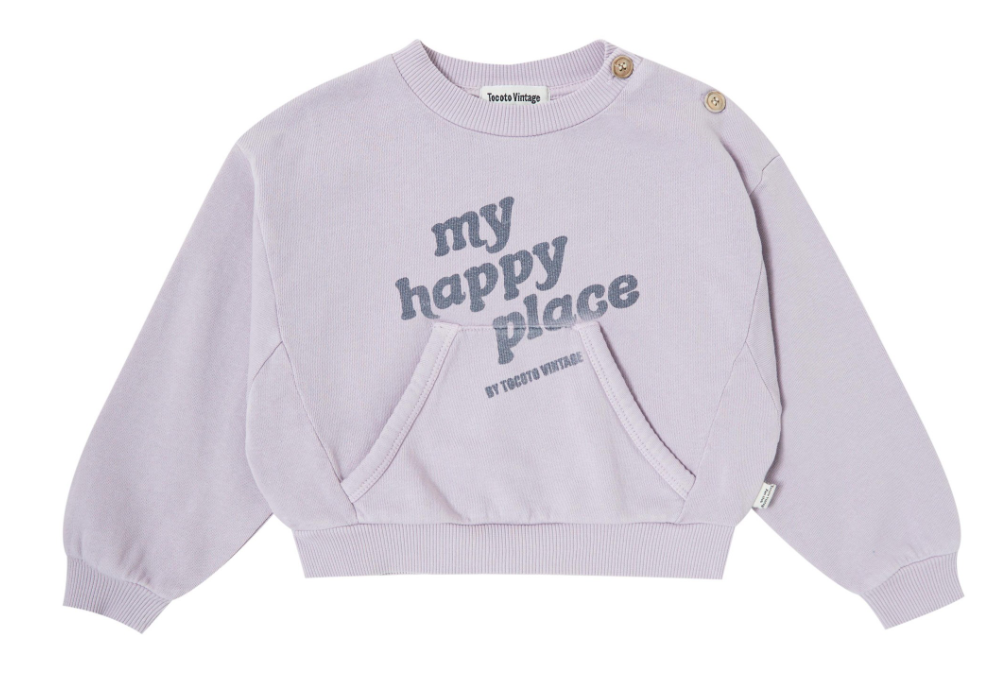 TOCOTO VINTAGE HAPPY PLACE SWEATSHIRT(6M-14Y)