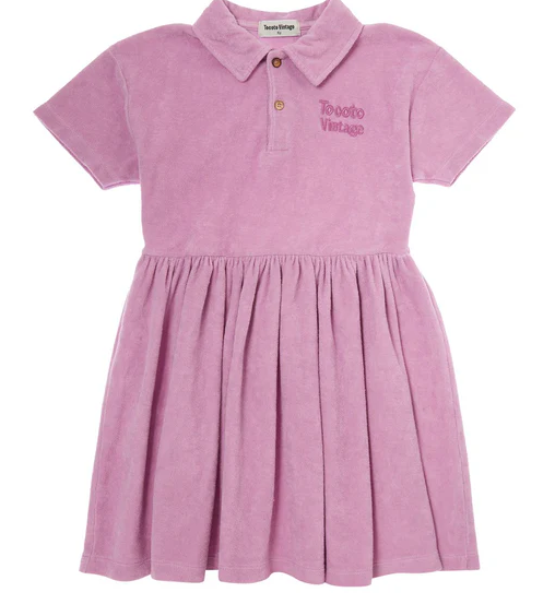 TOCOTO VINTAGE SS PLAIN TERRY DRESS (2-8Y)