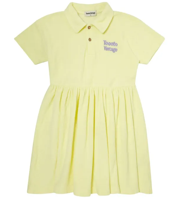 TOCOTO VINTAGE SS PLAIN TERRY DRESS (2-8Y)