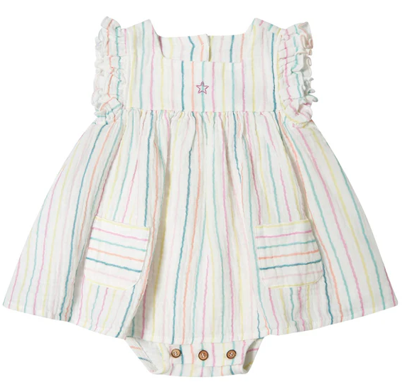 TOCOTO VINTAGE STRIPED BABY DRESS (12M-2Y)