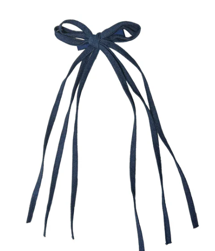 KNOT INDIGO DENIM BOW (OS)