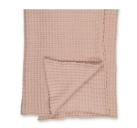 PELUCHE CROCHET WAFFLE KNIT BLANKET (OS)